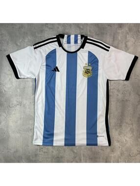 Adidas Argentina 2022 World Cup Striped Home Soccer Jersey